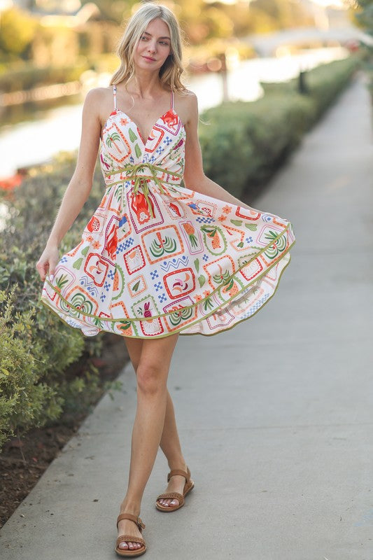 DA31940H THIN ADJUSTABLE STRAP ELASTIC MINI DRESS
